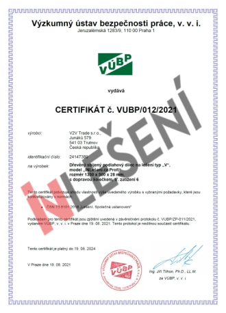 Certifikáty podlážky INLešení PROFI - 2